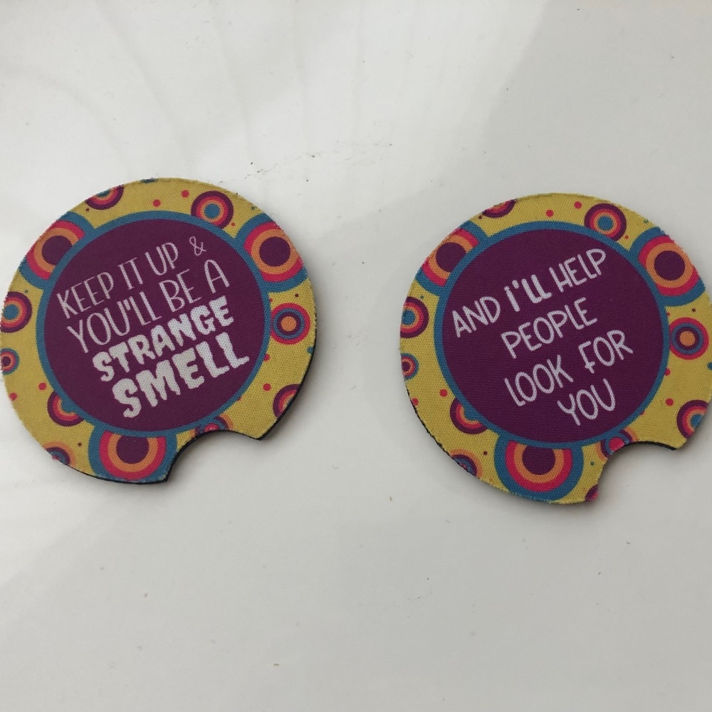 Halloween humor car cup holder liners
